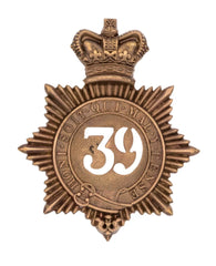 39th Dorsetshire Regiment Quilted Shako Plate Brass Metal