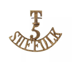T 5 Suffolk Shoulder Title Brass Metal