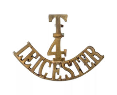 T 4 Leicester Shoulder Title Brass Metal