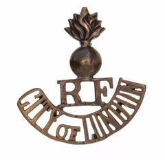 Royal Fusiliers City of London Shoulder Title Brass Metal