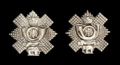 Highland Light Infantry Collar Badges Hallmarked Silver