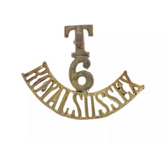 T.6 Royal Sussex Shoulder Title Brass Metal