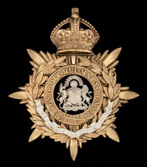 Kings Crown The Manchester Regiment Blue Cloth Officers Helmet Plate