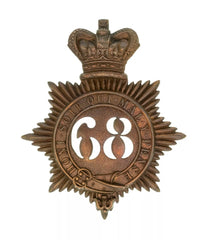 68th Durham Light Infantry Regiment Quilted Shako Plate Brass Metal