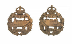 Tank Corps Collar Badges Pair Brass Metal