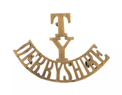 T.Y Derbyshire Shoulder Title Brass Metal