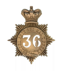 36th Worcestershire 2nd Battalion Regiment Quilted Shako Plate Brass Metal