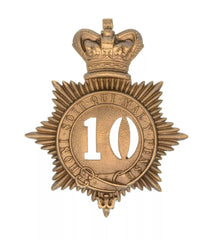 10th Lincolnshire Regiment Quilted Shako Plate Brass Metal
