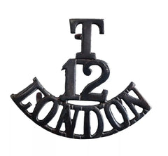 T 12 London Shoulder Title Brass Metal