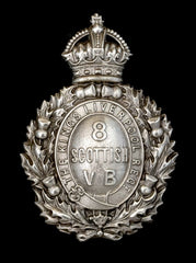 Kings Liverpool Regiment 8th Scottish Volunteers Batt Helmet Plate Silver