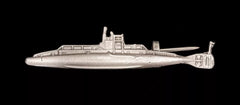 British Submarine Sweetheart Brooch Silver