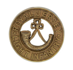 Royal Jersey Light Infantry Helmet Plate Centre Brass Metal