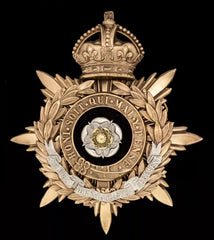 Kings Crown The York & Lancaster Regiment Blue Cloth Officers Helmet Plate