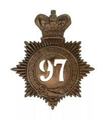 97th Queens Own 2nd Battalion Regiment Quilted Shako Plate Brass Metal