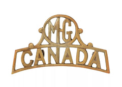 Machine Gun Canadian Shoulder Title Brass Metal