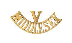 Volunteers Middlesex Shoulder Title Brass Metal