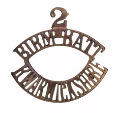 2nd Birmingham Battalion Royal Warwickshire Regiment Shoulder Title Brass Metal