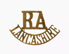 R.A Lancashire Shoulder Title Brass Metal