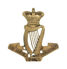 The Royal Irish Regiment Cap Badge Brass Metal