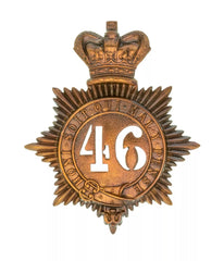 46th Durham County Light Infantry 2nd Battalion Quilted Shako Plate Brass Metal