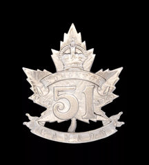 51st Canadian Edmonton Battalion CEF Cap Badge Hallmarked Silver