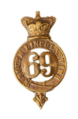 69th South Lincolnshire Glengarry Badge Brass Metal