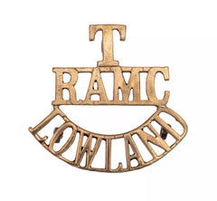 T. RAMC Lowland Shoulder Title Brass Metal