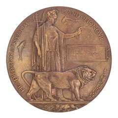 WW1 Memorial Plaque John Brook Original