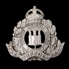 The Suffolk Regiment Cap Badge Hallmarked Silver