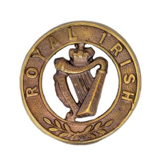 Royal Irish Helmet Plate Centre Brass Metal