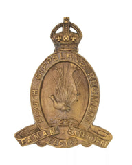 22nd Australian South Gippsland Regiment Cap Badge Brass Metal