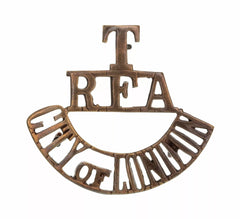 T.R.F.A City of London Shoulder Title Brass Metal