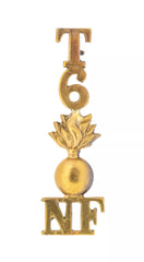 T.6 Northumberland Fusiliers Shoulder Title Brass Metal