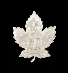 62nd Canadian (British Columbia) CEF Battalion Cap Badge Hallmarked Silver