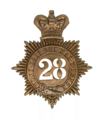 28th Gloucestershire Regiment Quilted Shako Plate Brass Metal