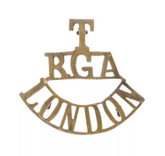 T R.G.A London Shoulder Title Brass Metal
