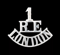 1.R.E London Shoulder Title White Metal