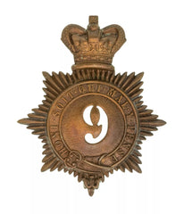 9th Norfolk Regiment Quilted Shako Plate Brass Metal