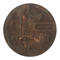 WW1 Memorial Plaque Albert Cook Original