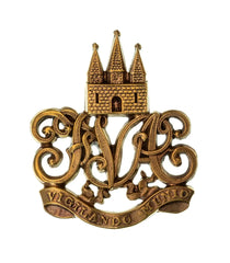 Kirkcaldy Fifeshire Artillery Cap Badge Brass Metal