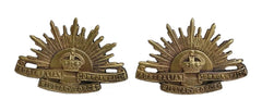 Australian Commonwealth Military Forces Collar Badges Brass Metal