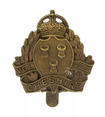 Cheshire Volunteers Cap Badge Brass Metal