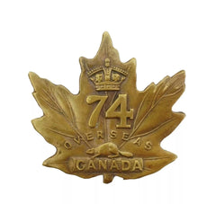 74th Canadian Overseas Infantry Cap Badge Brass Metal
