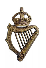 18th London Irish Large Harp Badge Brass Metal