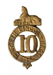10th North Lincolnshire Glengarry Badge Brass Metal