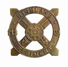 Highland Regiment Cap Badge Brass Metal
