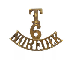 T 6 Norfolk Shoulder Title Brass Metal