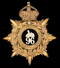 Kings Crown The 96th Blue Cloth Officers Helmet Plate