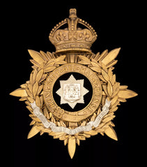 Kings Crown The East Surrey Regiment Blue Cloth Officers Helmet Plate