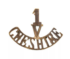 1 Volunteers Cheshire Shoulder Title Brass Metal